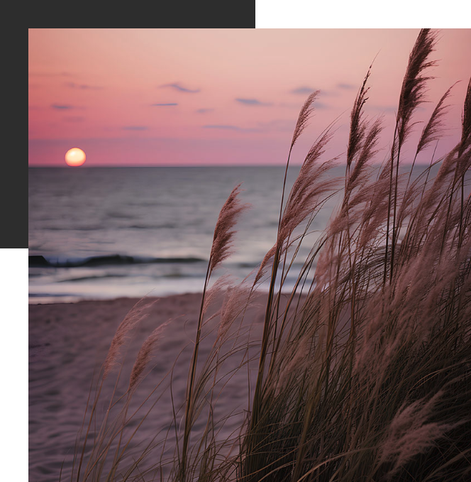 Photo of the ocean at sunset 